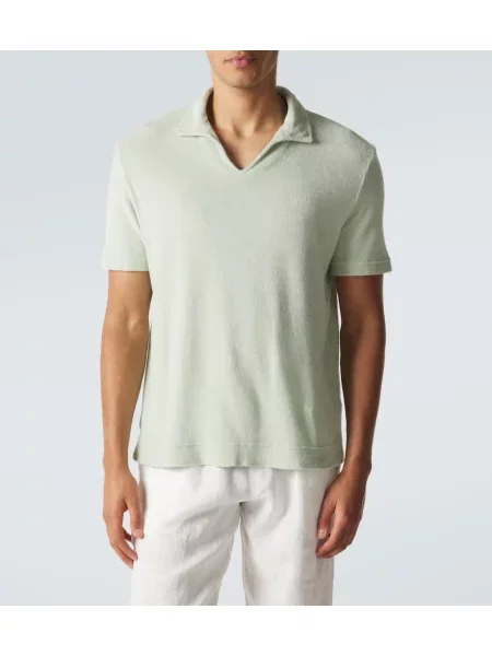Tricou polo Thom Sweeney din material terry verde