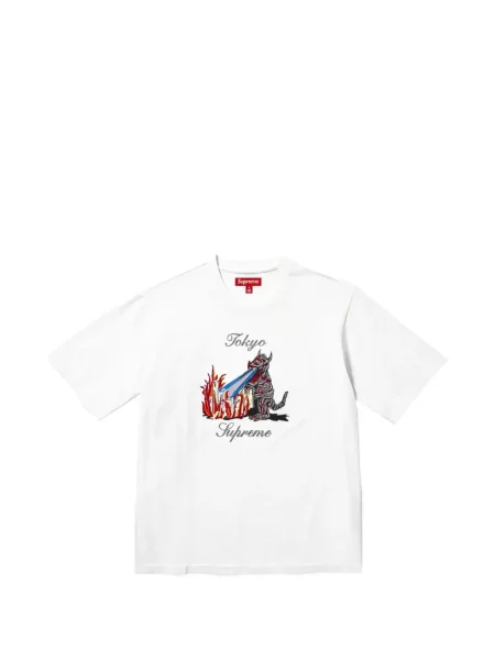 Tricou Supreme cu broderie alb