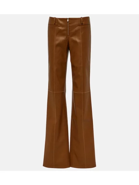 Pantaloni Aya Muse cu talie joasă bej