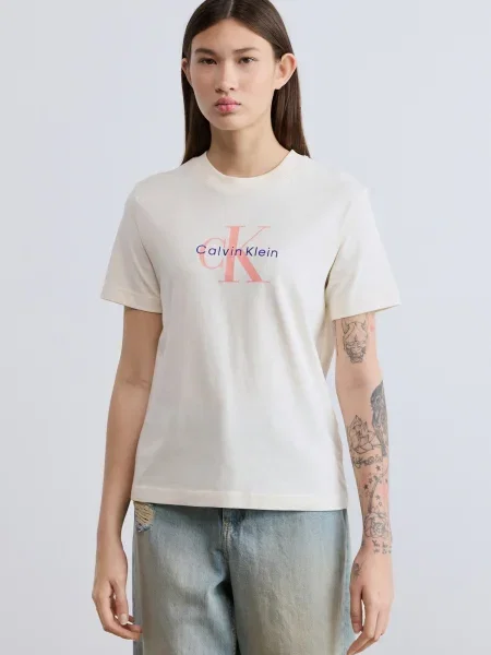 Calvin Klein Jeans Tričko HERO CLASSIC modrofialová / pitaya / biela žltá
