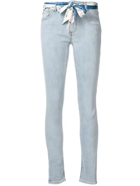Cu centură blugi skinny Off-white skinny fit alb