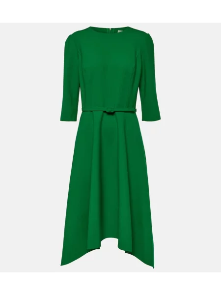 Volnena midi obleka Oscar De La Renta zelena