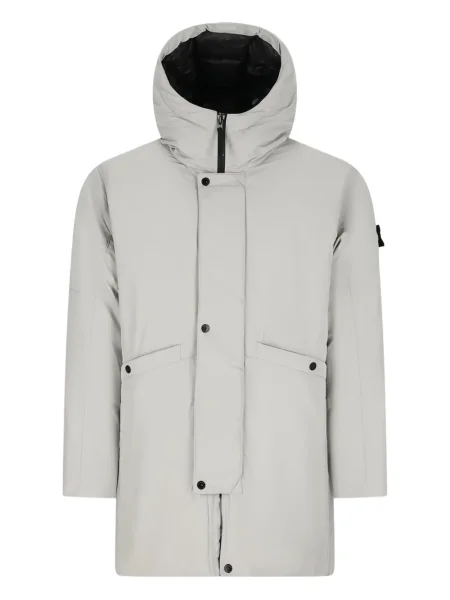 Парка Stone Island с качулка камъни сиво