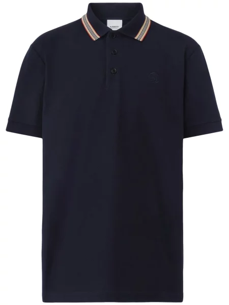 Polo Burberry cu broderie albastru