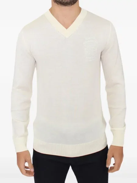 Pulover Ermanno Scervino cu broderie cu decolteu în V
