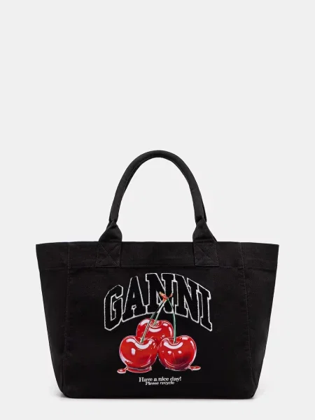 Ganni Torebki Kobieta ONE SIZE Średnia Torba Tote Cherry czarny