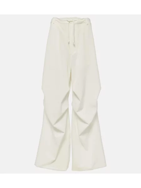 Pantaloni Mm6 Maison Margiela din țesătură twill alb
