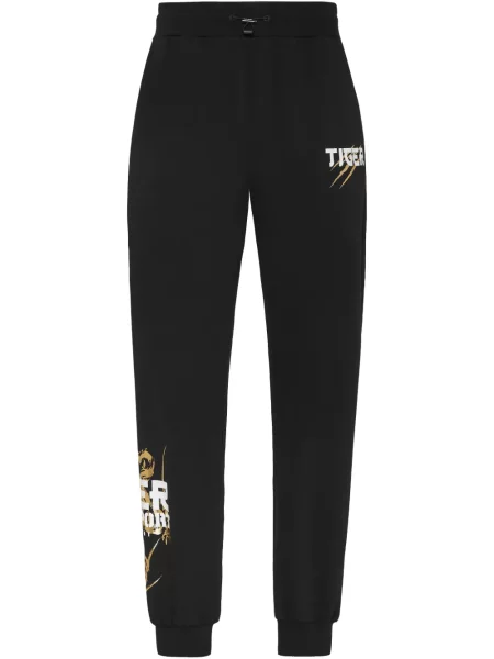 Kalhoty Plein Sport s tygřím vzorem černé