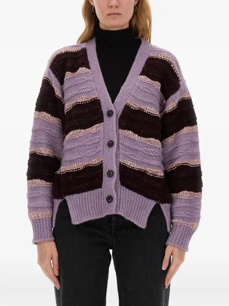 Cardigan Mila Schon cu dungi tricotate violet