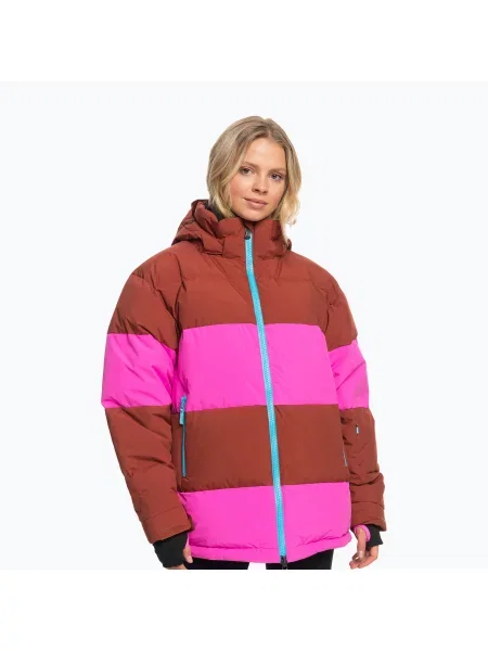 Дамско яке за сноуборд ROXY X Rowley Block Puffer burnt henna розово