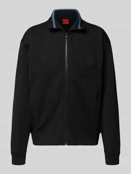 Bluza rozpinana o kroju regular fit z Mieszanka bawełny Model DAVRONTO' Hugo czarna