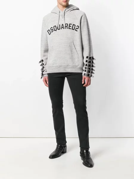 Hanorac cu glugă Dsquared2 cu imagine gri
