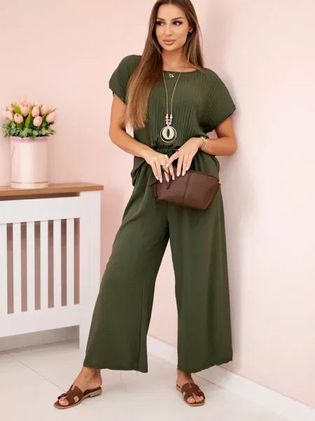 Bluză Kesi Włoski plisată kaki