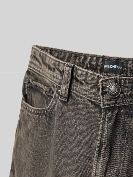 Szorty jeansowe o kroju baggy z wpuszczanymi model IRON' Jack & Jones czarne