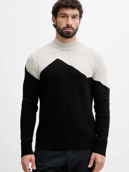 Emporio Armani pulover din amestec de lână negru