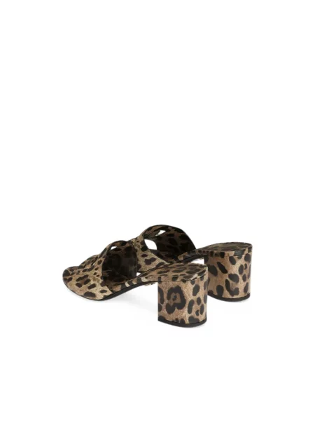 Klapki mules Dolce And Gabbana skórzane brązowe