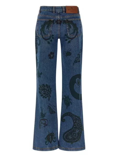 Дънки Etro с принт с пейсли десен синьо