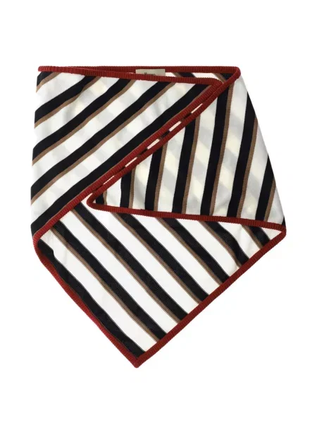 Fular Herno cu dungi tricotate alb