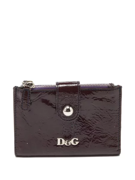 Portofel D&g din piele de lac negru
