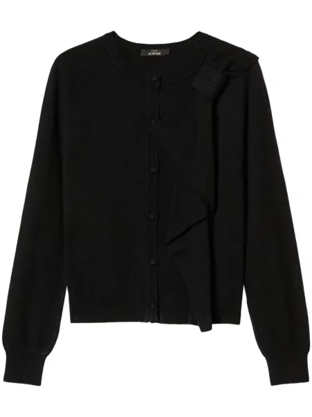 Cardigan Twinset cu funde tricotate negru