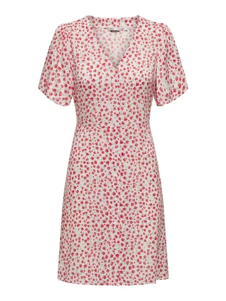 ONLY Rochie ONLEVIDA oliv / roşu închis alb