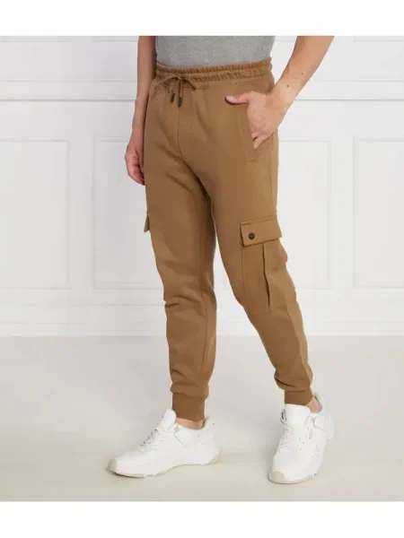 BOSS ORANGE Căptușite pantaloni de trening Seteam | Relaxed fit portocaliu