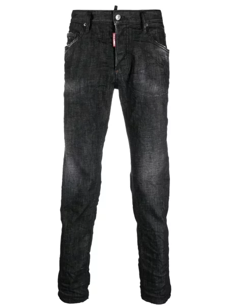 Skinny fit traperice Dsquared2 s izlizanim efektom crna