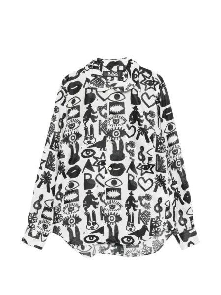 Cămașă Comme Des Garçons Black cu imagine alb