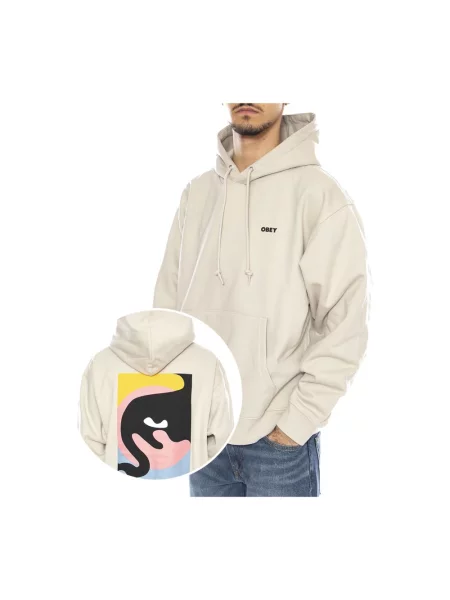 Bluza z kapturem Obey beżowa