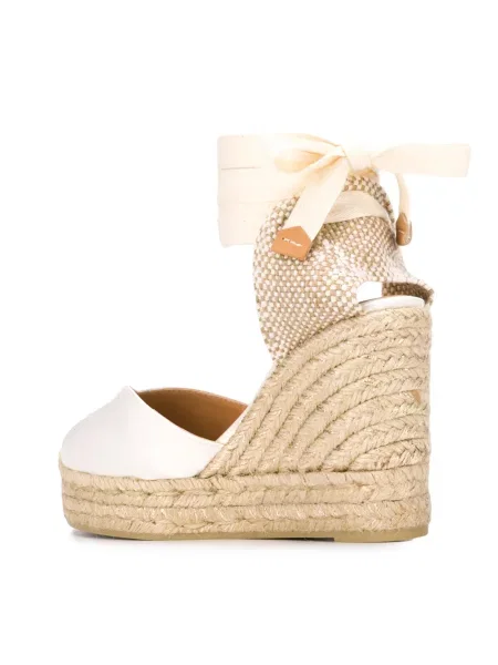 Espadrile Castaner cu pană alb