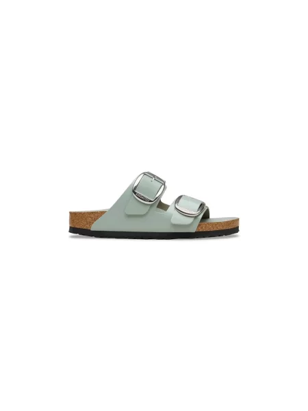 Klapki Birkenstock skórzane zielone