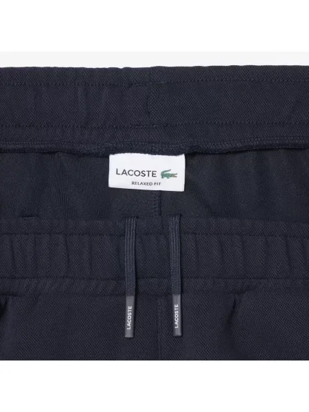 Lacoste Szorty Z Dwuwarstwowego Piqué Relaxed Fit granatowe