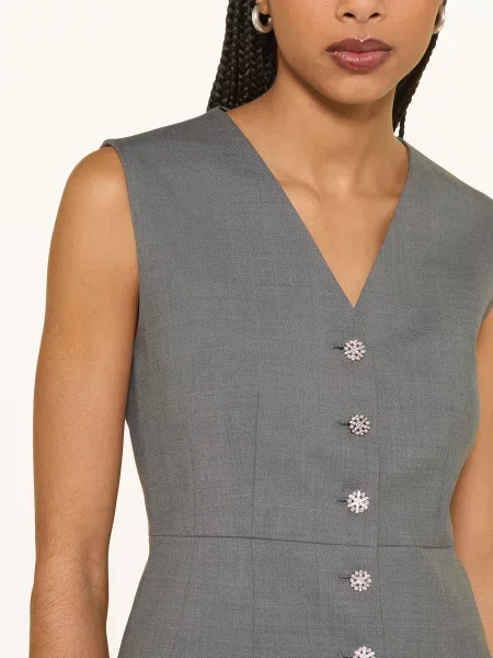 Maje Kamizelka Blezerowa Z Kamieniami Ozdobnymi grau szara