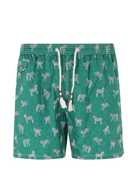Slip de baie Mc2 Saint Barth cu imagine cu model zebră verde