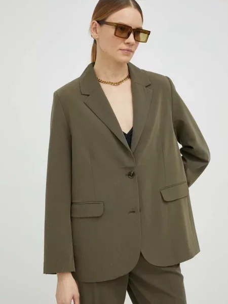 Піджак Samsoe Samsoe однобортний однотонна зелений