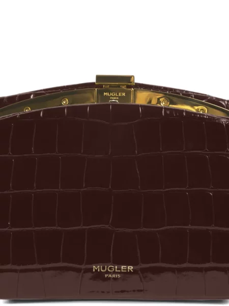 Clutch Mugler καφέ