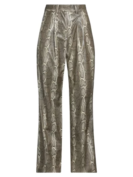 Pantaloni Soulland cu model piele de șarpe maro
