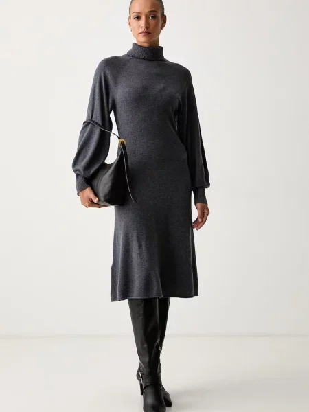Pinko rochie cu vâscoză gri
