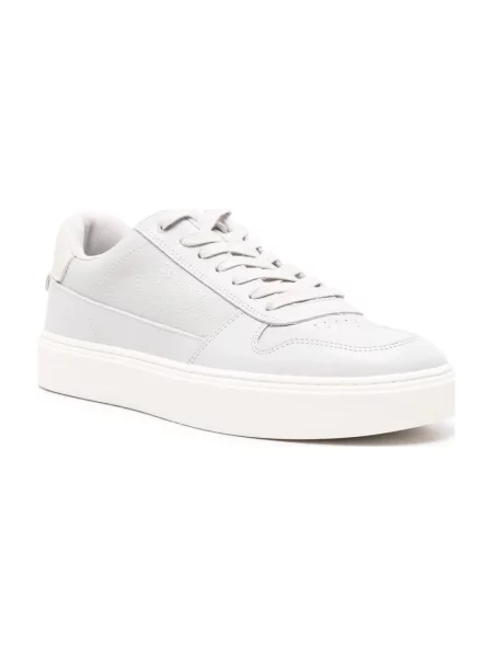 Sneakersy Calvin Klein sznurowane skórzane szare