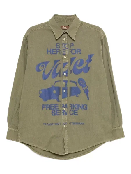 Риза Stain Shade с принт зелено