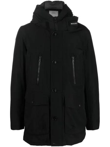 Palton Woolrich cu glugă negru