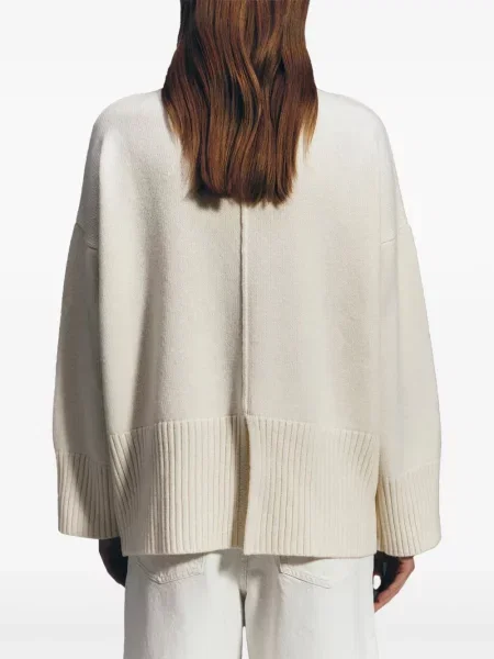 Sweter Ether prążkowany biały