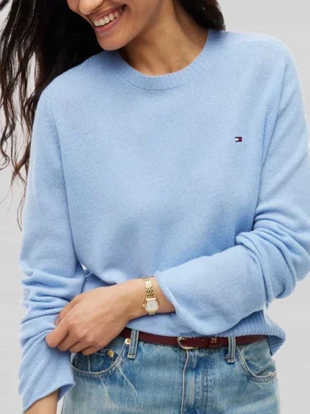 Sweter o kroju slim fit z czystej wełny Tommy Hilfiger