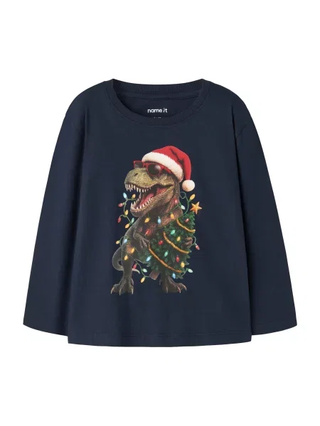 NAME IT Tricou NMMVOSMAS albastru marin / maro deschis / verde pin / intens roșu