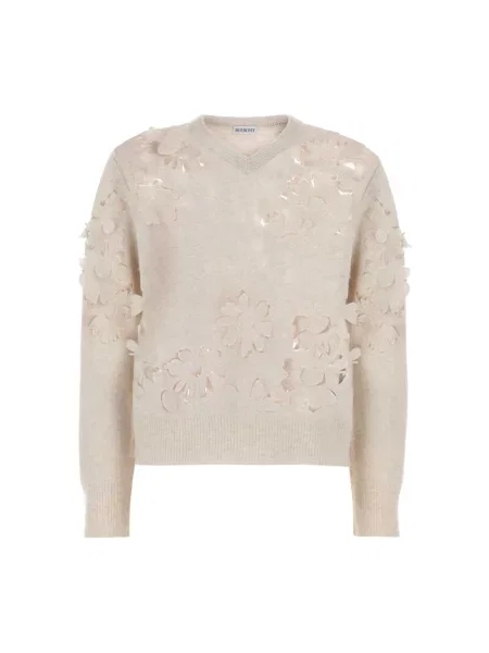 Sweter Burberry wełniany beżowy