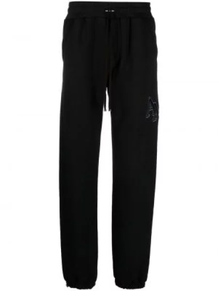 Pantaloni Amiri cu broderie alergare negru