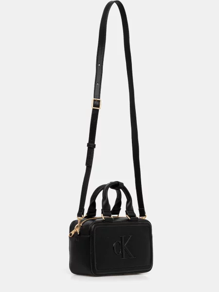 Geantă Calvin Klein Bold Ck Bauletto Crossbody negru