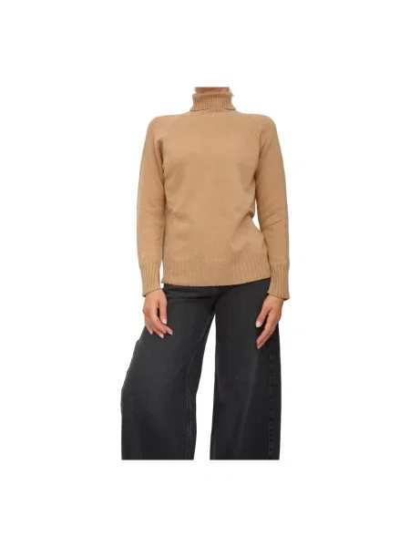 Sweter Twinset z kaszmiru brązowy