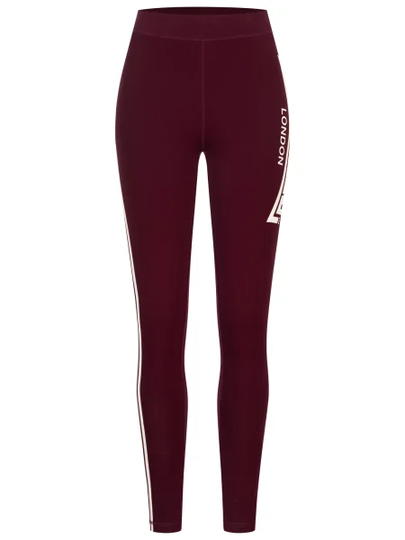 LONSDALE Športne hlače Lowstoft vinsko rdeča bela