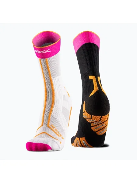 X-Socks Trailrun Terraskin Expert Crew чорапи yinyang/x black/x white/fluo pink бяло